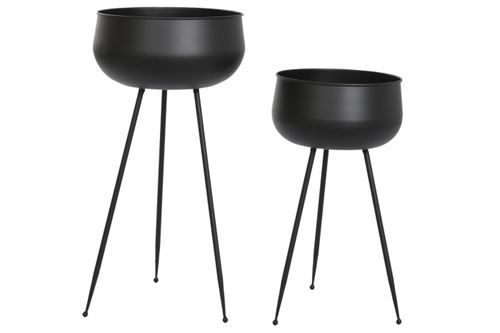 MC-205974 FLOREIRO SET 2 METAL 34X34X70 PRETO