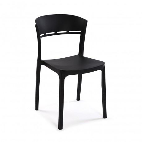 22020108 CADEIRA PLASTICO PRETO 45X42X88CM
