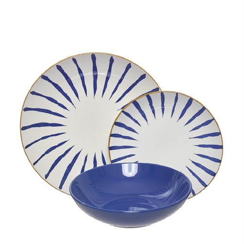 24386 SERVIÇO 18PÇS PORCELANA E GRÊS AZUL