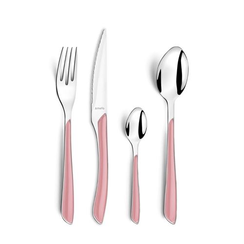 7437686 TALHER C/24 PÇS ECLAT PASTEL ROSA AMEFA