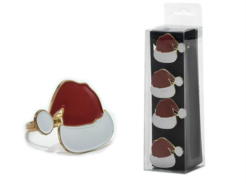 390364 SET 4 ARGOLAS GUARDANAPO METAL GORRO