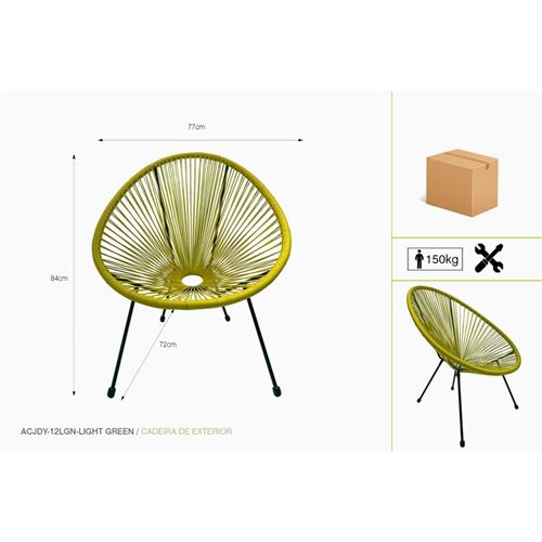 P071493876 CADEIRA ACJDY-12LGN-VERDE CLARO 72x77x84cm