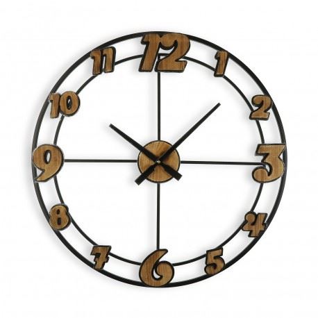 21110292 RELOGIO PAREDE MADEIRA METAL 60CM