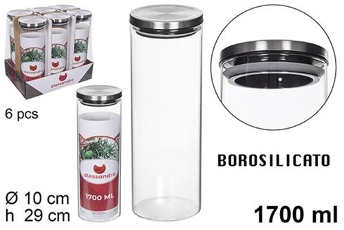 112197 FRASCO VIDRO C/TAMPA AÇOINOX 1700ML