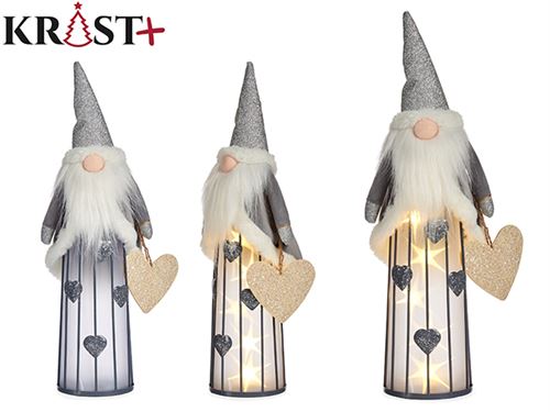 81514 BONECO PAI NATAL COM LED CINZA ESCURO 40CM