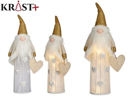 81511 BONECO PAI NATAL COM LED OURO 40CM