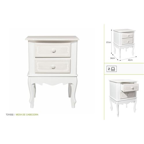 P070193452 MESA CABECEIRA T31032-BRANCO 42x34x57cm