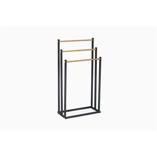 P091488239 TOALHEIRO B6702-PRETO C/3 SUPORTES 45x22x85cm