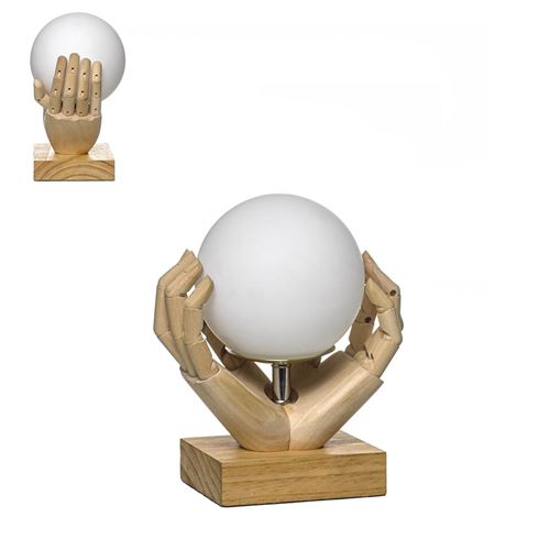 78721 CANDEEIRO DE MESA MADEIRA E VIDRO C 17,00 L 15,00 A 23,50