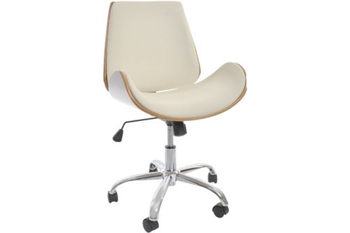 MB-208340 CADEIRA PU NOGUEIRA 52X58,5X98 AJUSTAVEL CROMADO