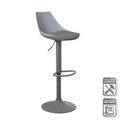 805403 BANCO PELE SINTÉTICO-METAL CINZA 38 X 46 X 104 CM