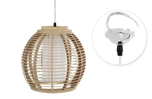 70075 CANDEEIRO MDF OVAL NATURAL 32X32X32CM