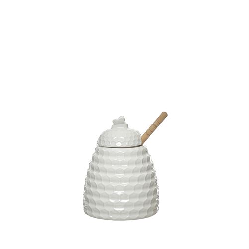 24610 FRASCO MEL C/COLHER BAMBU 9.50X9.50X12CM