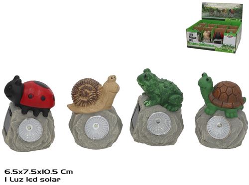 571218 PEDRA COM LUZ SOLAR ANIMAL 7,5X6X10CM