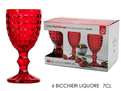 616709 CJ.6 COPOS VIDRO VERMELHO X 7CL