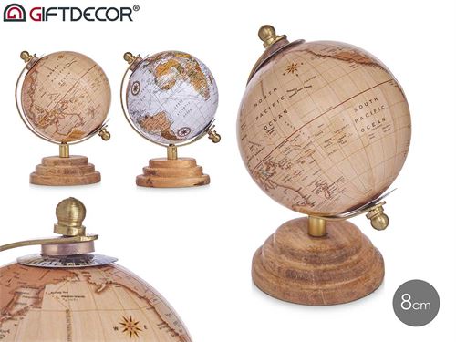 82787 GLOBO TERRESTRE MDF 8CM 2SORTIDOS