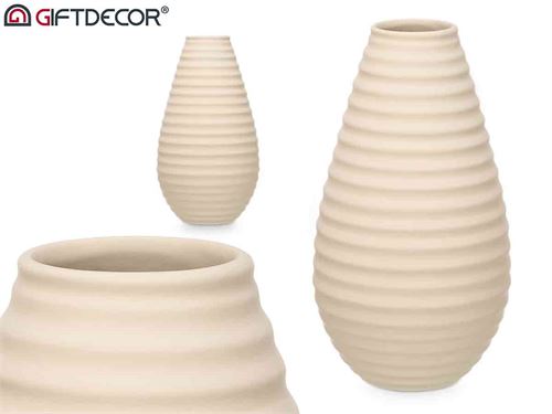 80117 JARRA CERAMICA RISCAS 40CM