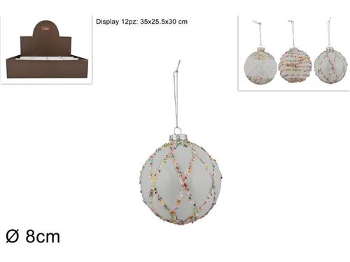 166339 BOLA VIDRO NATAL 8CM