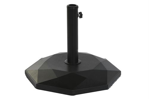 BASE PARASOL CONCRETO INOX 48X48X39,5 25KG, NEGRO