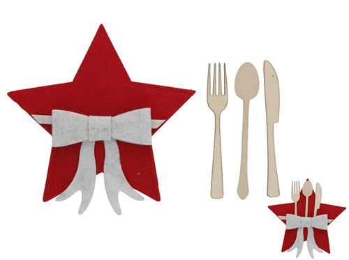 611549 PORTA TALHERES ESTRELA FELTRO 20,5X1X20CM