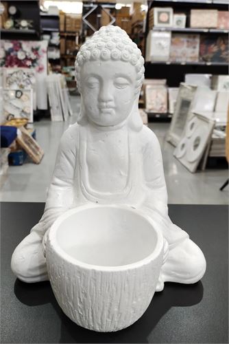 BUDA COM VASO 24X20X28,5CM BRANCO