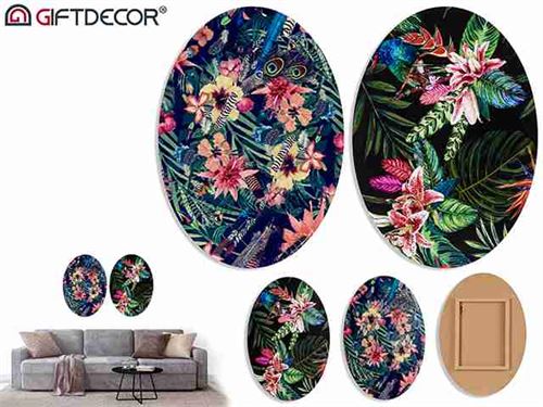 QUADRO OVAL FLORES 50X70 SORT2