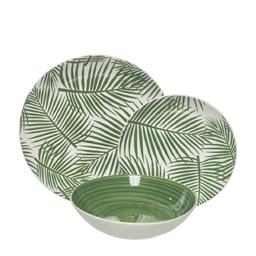 SERVIÇO 18PÇS PORCELANA VERDE