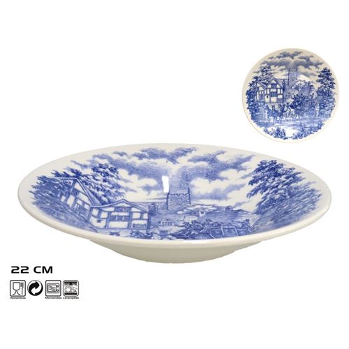 974264 PRATO FUNDO 22CM CENA INGLESA AZUL