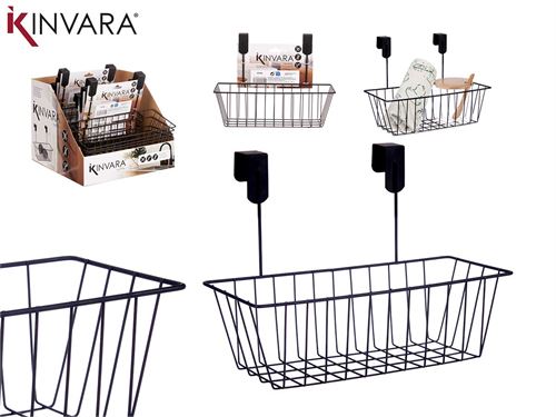 79794 CESTO METAL PRETO 28X12X21CM