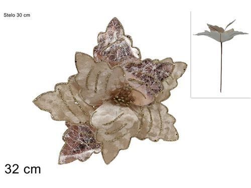 367309 FLOR 32CM VELUDO CHAMPANHE