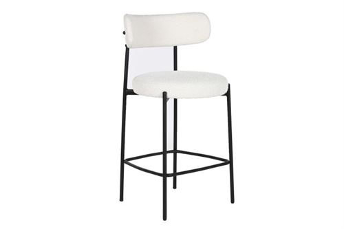 MB-212045 TAMBORETE METAL POLIÅSTER 52X52X107CM BRANCO