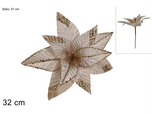 354774 FLOR NATAL CHAMPANHE 32CM