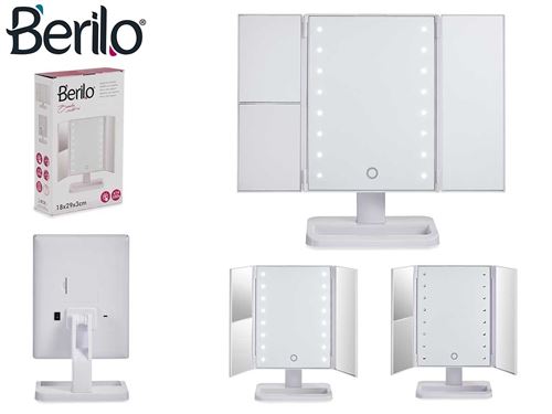 62478 ESPELHO AUMENTO PL COM LED BRANCO (34,7 x 11,5 x 29 cm)