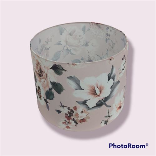 20924357 ABAJOUR 35X25 ROSA FLOR TELA