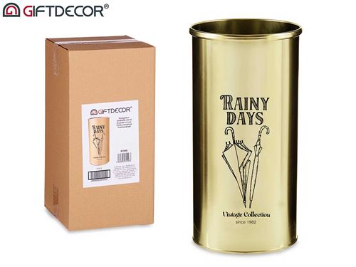 81558 CHAPELEIRO METAL OURO RAINY DAYS 22,5 x 22,5 x 43,5 cm.