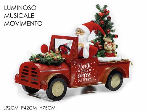 CARRO PAI NATAL LUZ SOM MOVIMENTO