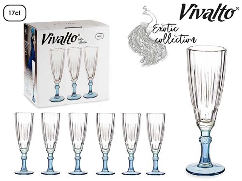 78069 COPO CHAMPANHE AZUL 275ML X6