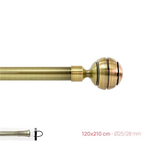 12749682 VARÃO DOURADO MTL 120-210CM 25/28MM