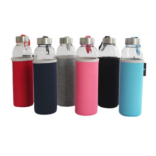 GARRAFA VIDRO C/NEOPRENE 500ML