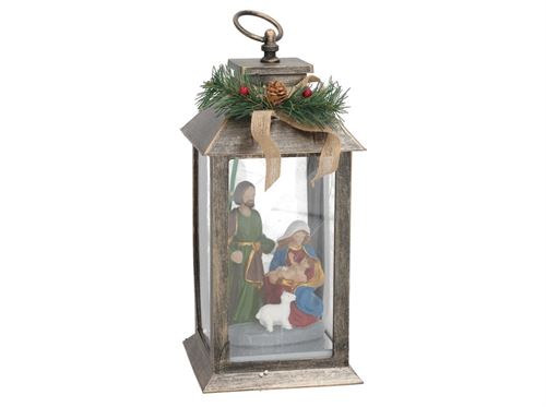 495125 LANTERNA COM SAGRADA FAMILIA 14X14X33,5CM