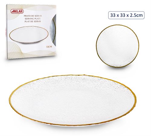 2145776 YUG-033 PRATO SERVIR VIDRO 32 CM