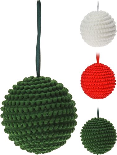 DH8057300 XMAS BALL PUMPUM 11CM 3ASS