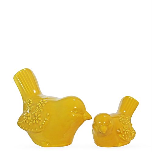 PASSARO SUZY C/RELEVOS AMARELO 16CM