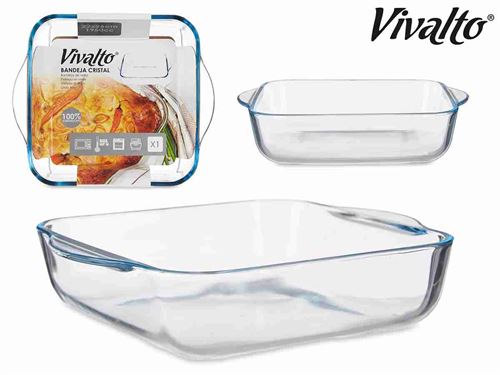 BANDEJA VIDRO QUADRADA BOROSILICATO 22X26CM 1950CC