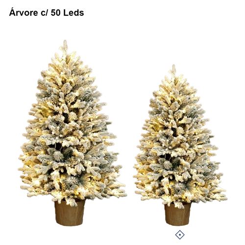90277 ARVORE NATAL COM NEVE 60CM 50LEDS