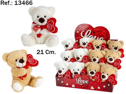 13466 URSO 2 CORES 21CM GLOBO