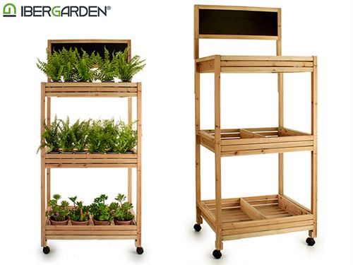 20527 CARRINHO MDF 3PRATELEIRAS E ARDOSIA 69 x 41 x 159 cm
