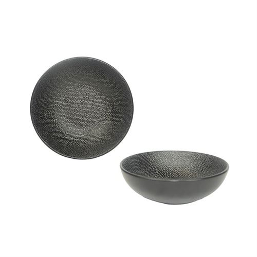 ASSIGR015 PRATO HONDO 18CM GRID NEGRO GRES