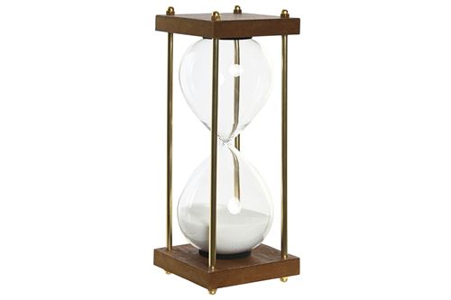 DH-206393 RELOGIO DE ARENA CRISTAL MADEIRA 9X9X23,5 CASTANHO