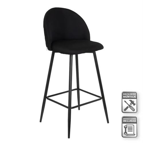 805381 BANCO METAL-TECIDO PRETO 40 X 50 X 99 CM
